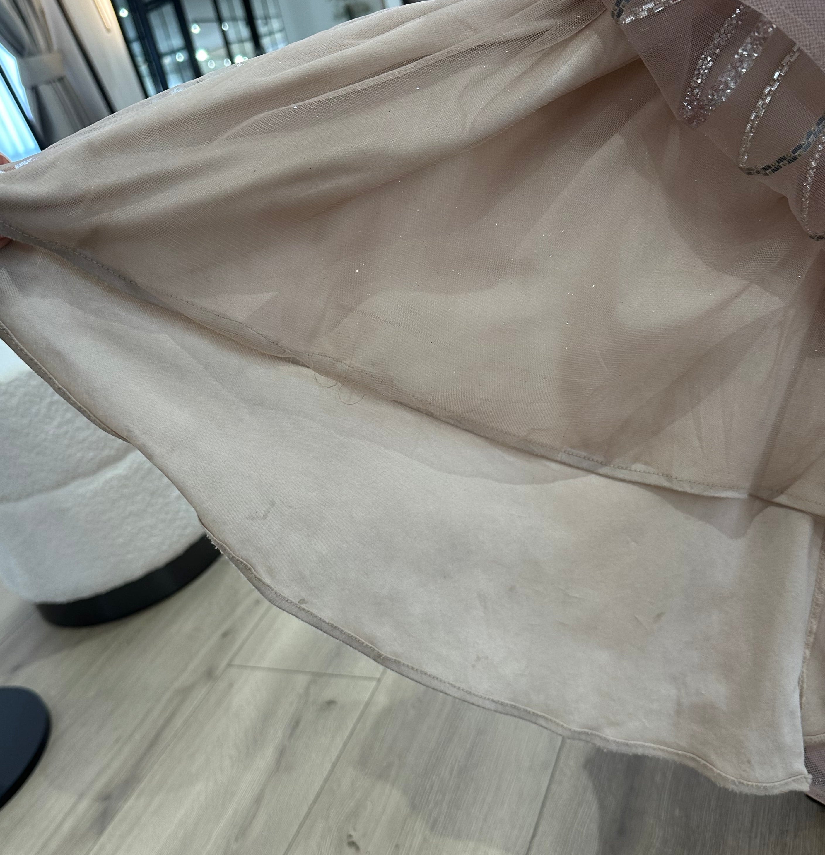 ROSE-CHAMPAGNE BEADED BLACK SILVER FIT & FLARE GOWN- CD846 (SHOWROOM SALE)