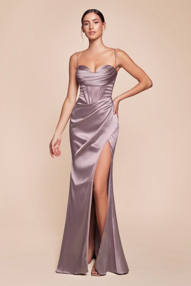 CORSET COWL SATIN GOWN -7483