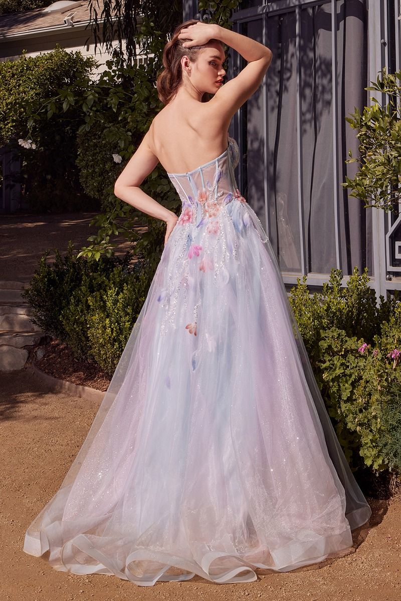 WATERCOLOR FLORAL A-LINE GOWN- A1383