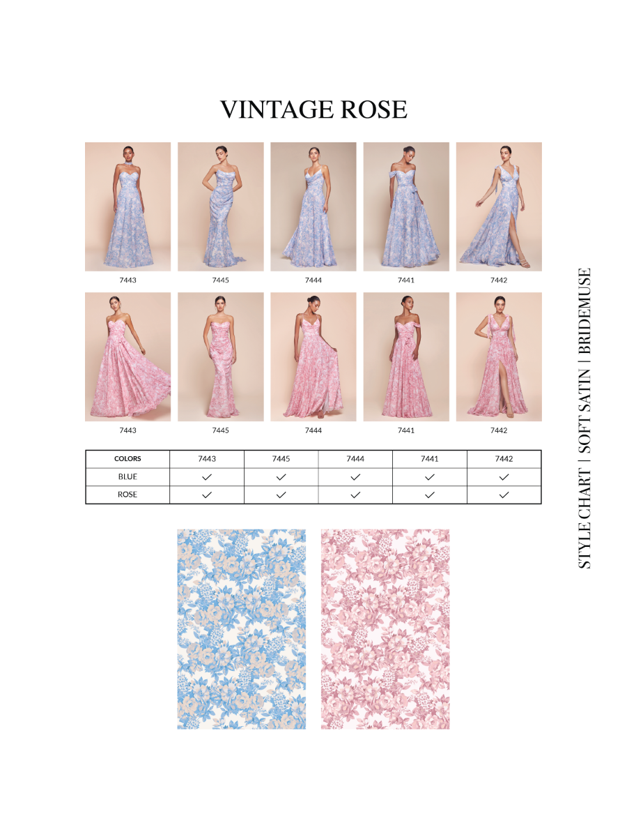 ROSE OFF THE SHOULDER FLORAL PRINTED A-LINE DRESS- 7441 (RENTAL)