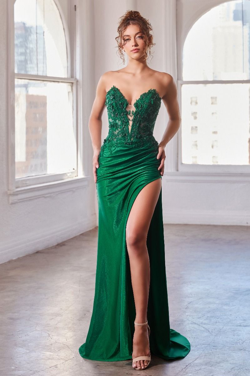STRAPLESS FITTED LACE-CDS465