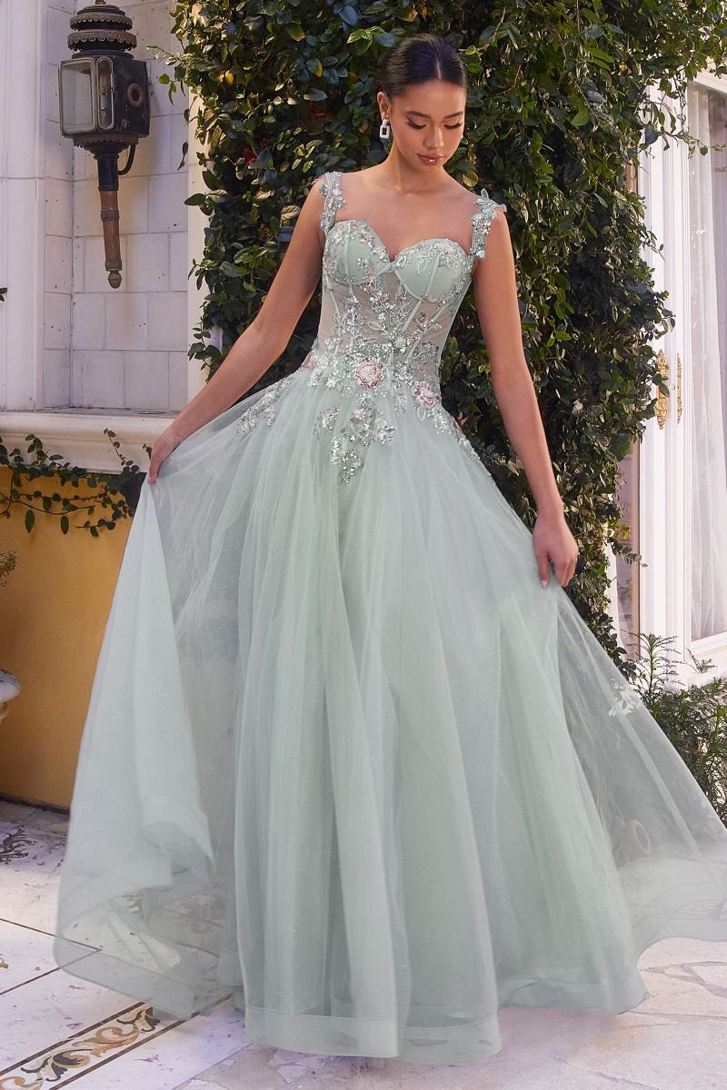 EMBELLISHED A-LINE TULLE BALL GOWN-A1258