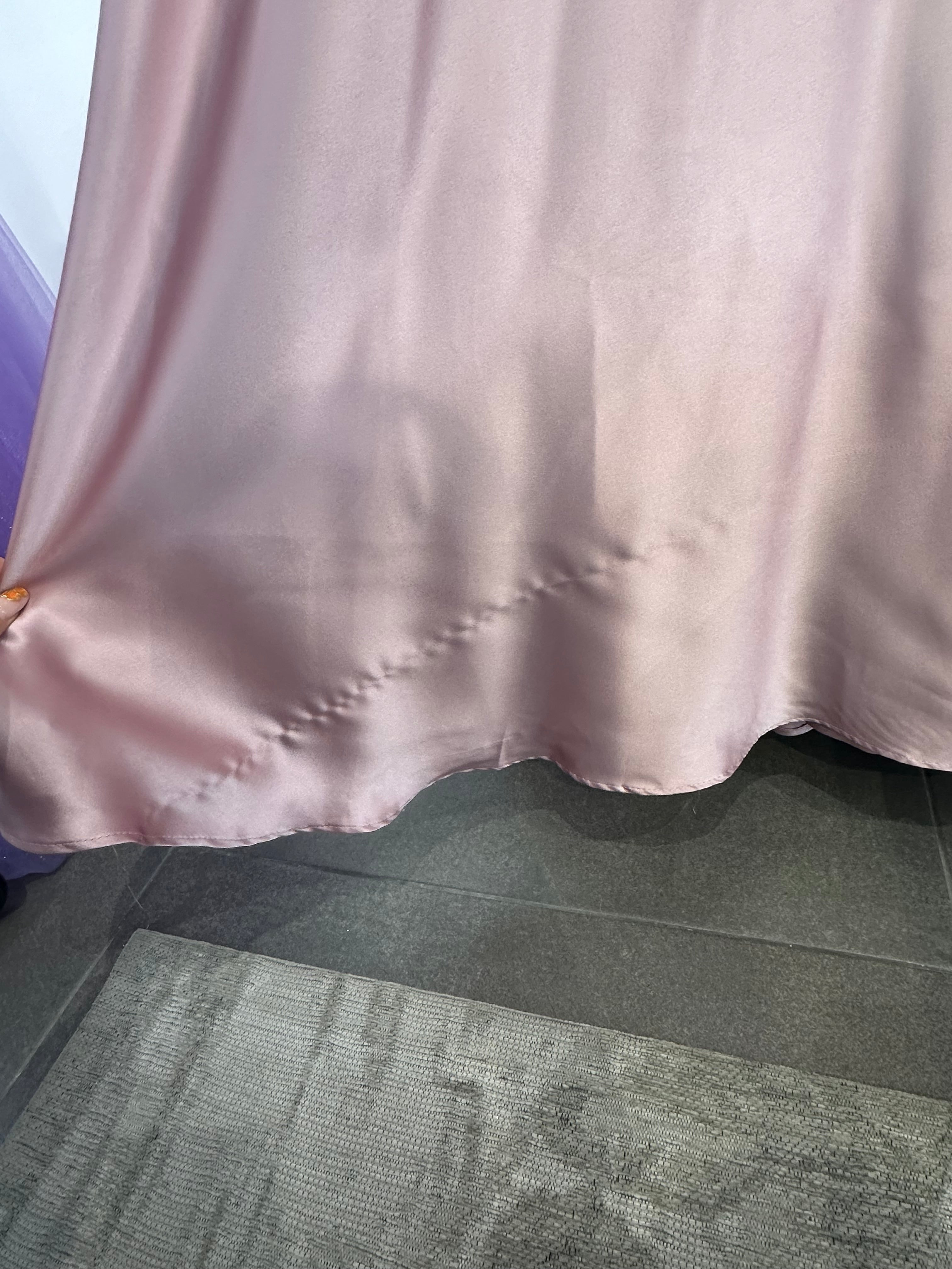 MAUVE A-LINE SATIN BUSTIER DRESS- CD337 (SHOWROOM SALE)