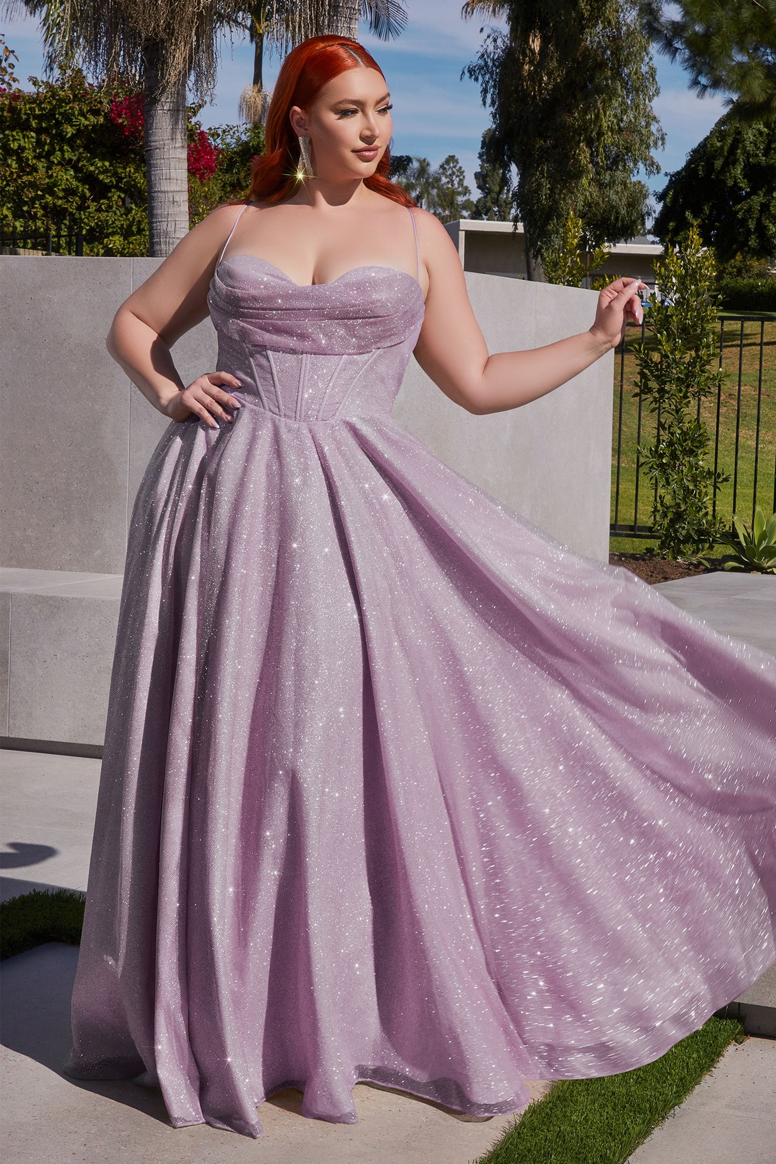 GLITTER A-LINE GOWN - CD252 CURVE