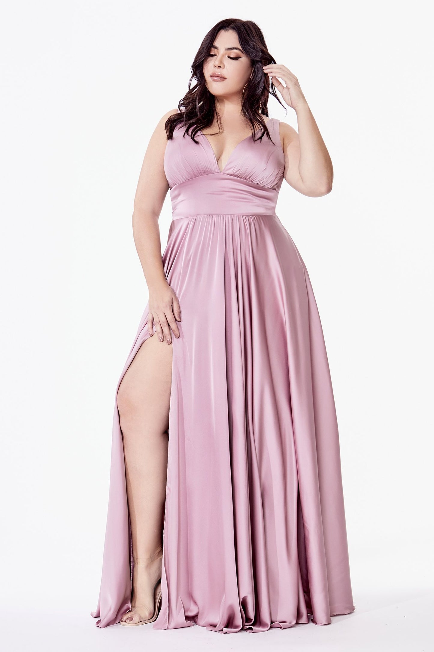 SATIN A-LINE DRESS - 7469