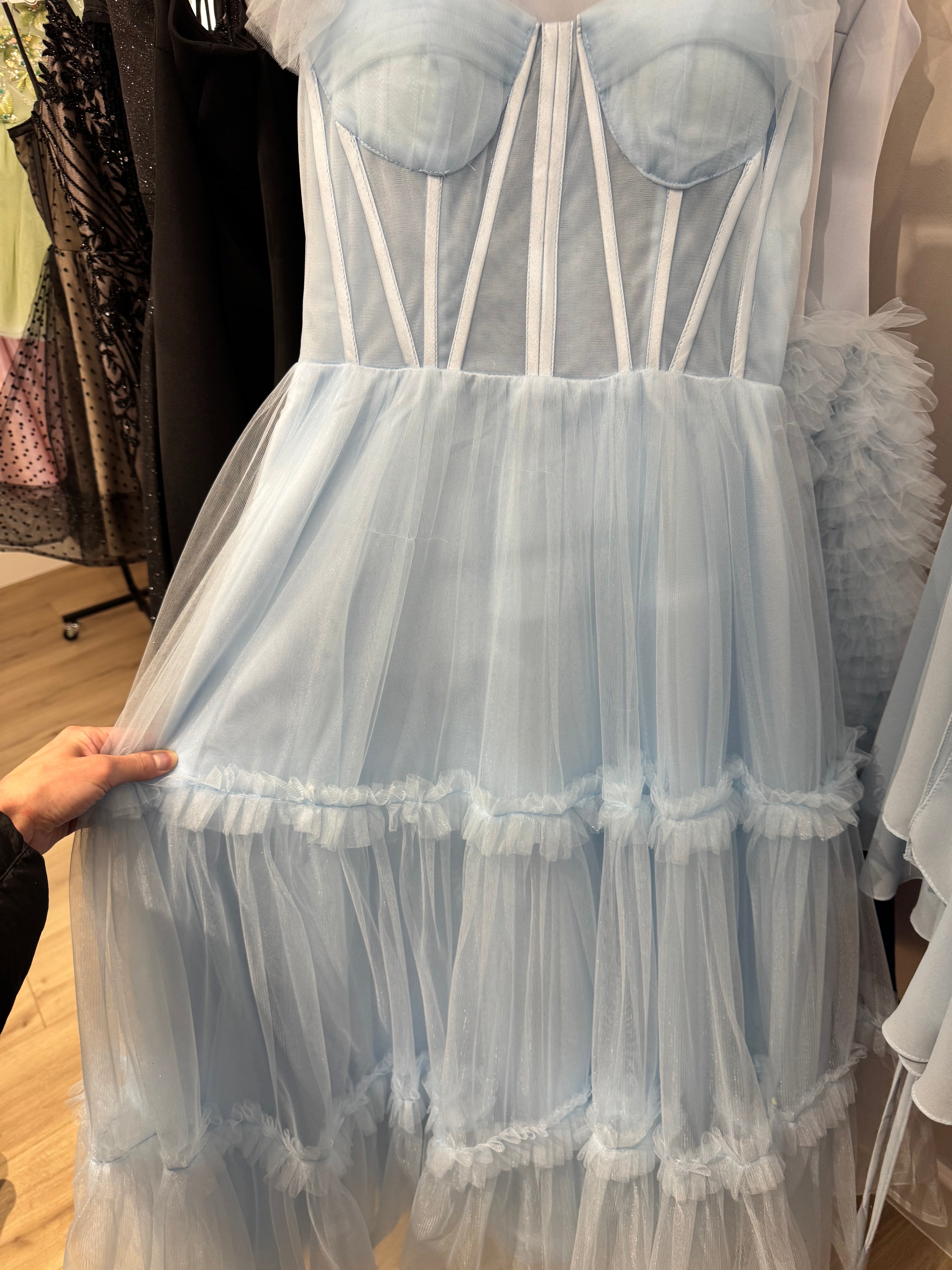 LIGHT BLUE TULLE CORSET DRESS US6