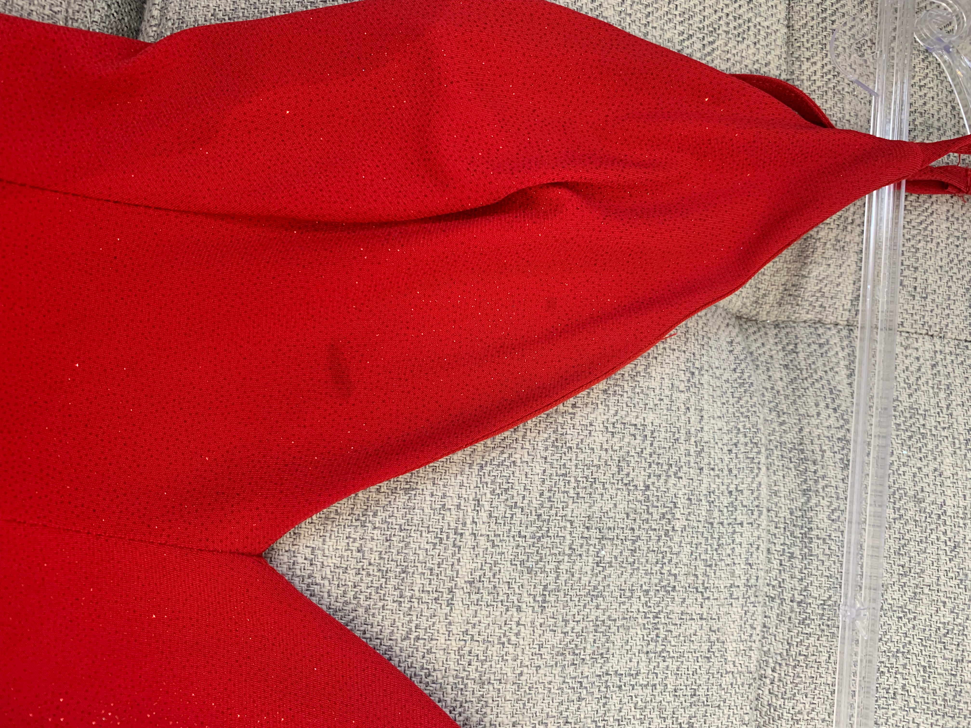 RED GLITTER STRETCH SATIN SEXY DRESS- BD4001 (SHOWROOM SALE)