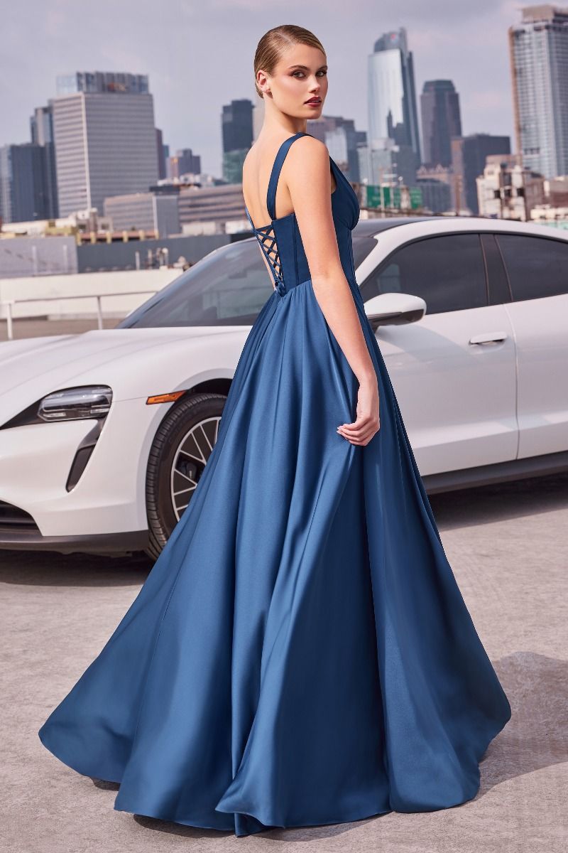 A-LINE SOFT SATIN DRESS- 7447