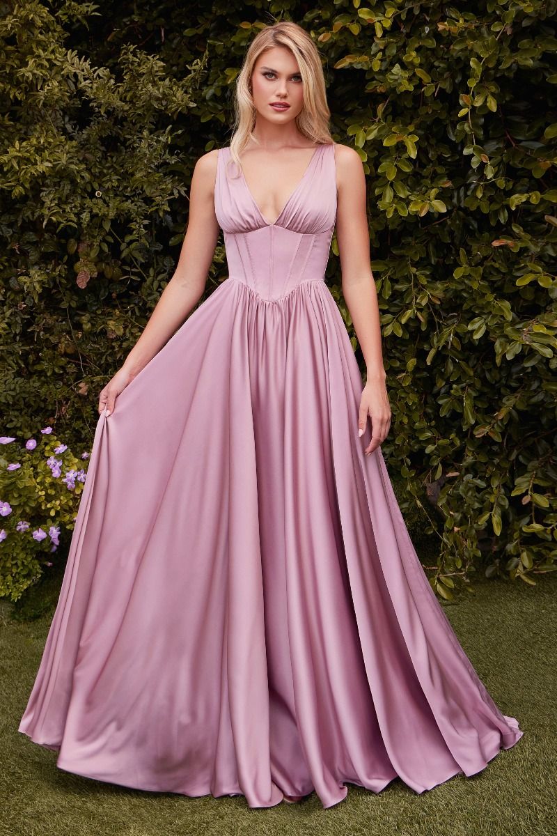 A-LINE SOFT SATIN DRESS- 7447