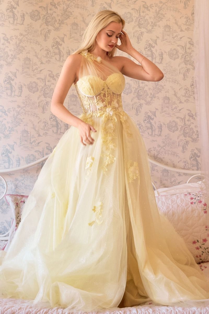 LEILA ONE SHOULDER GOWN- A1053