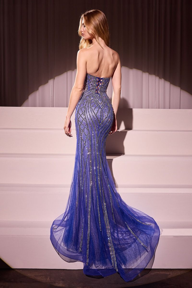 STRAPLESS EMBELLISHED MERMAID GOWN- CC6018