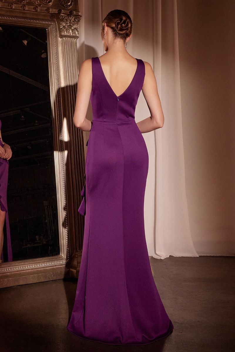 FITTED NEOPRENE BURGUNDY DRESS- CH377
