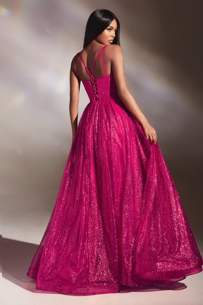LAYERED GLITTER BALL GOWN- CD996