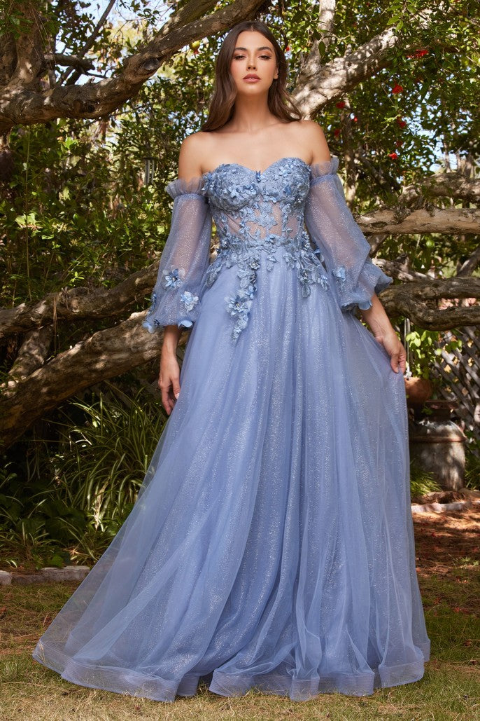 STRAPLESS OFF THE SHOULDER GOWN-CD962