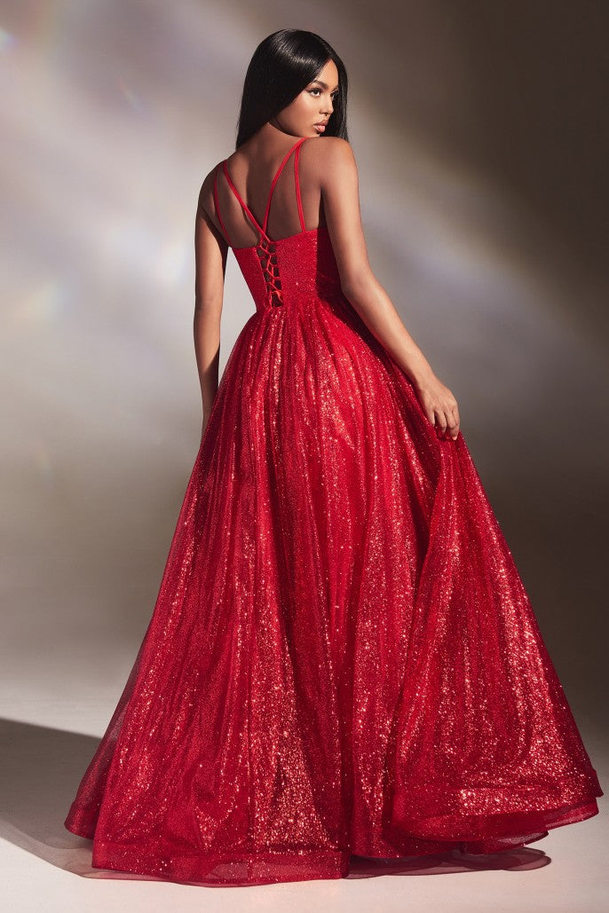 LAYERED GLITTER BALL GOWN- CD996*