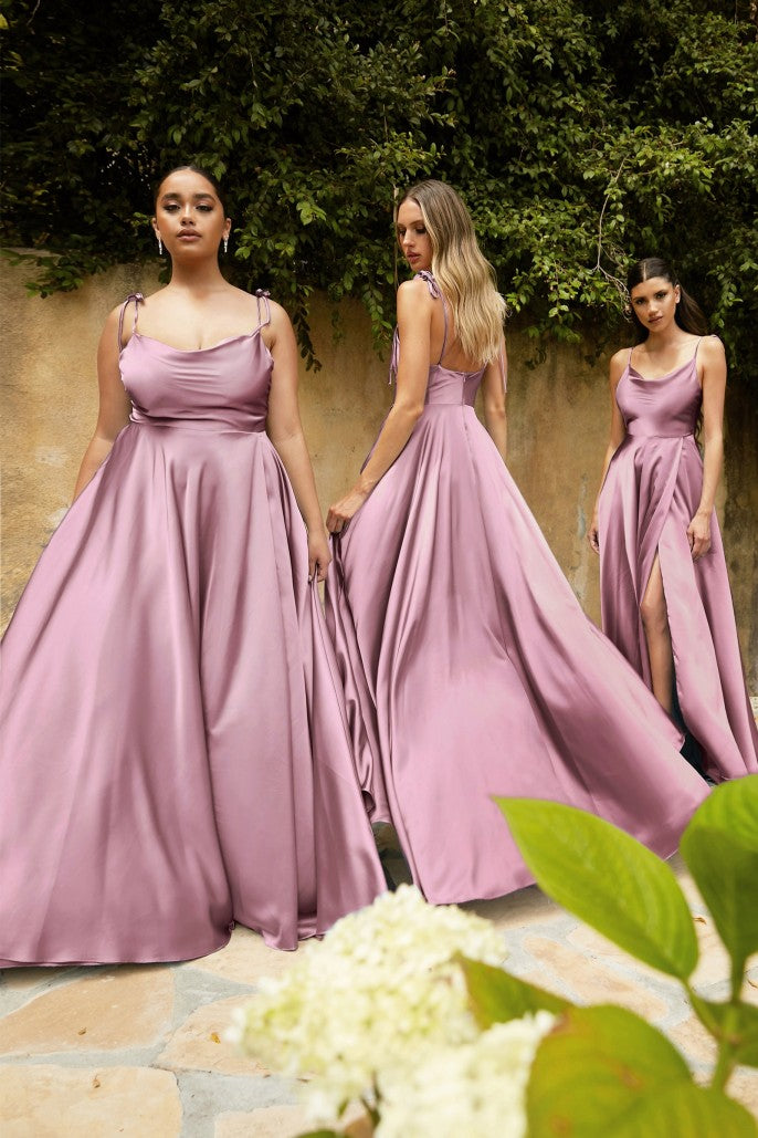 SATIN A-LINE DRESS- BD104