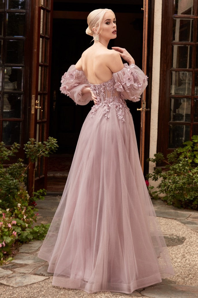 STRAPLESS OFF THE SHOULDER GOWN-CD962