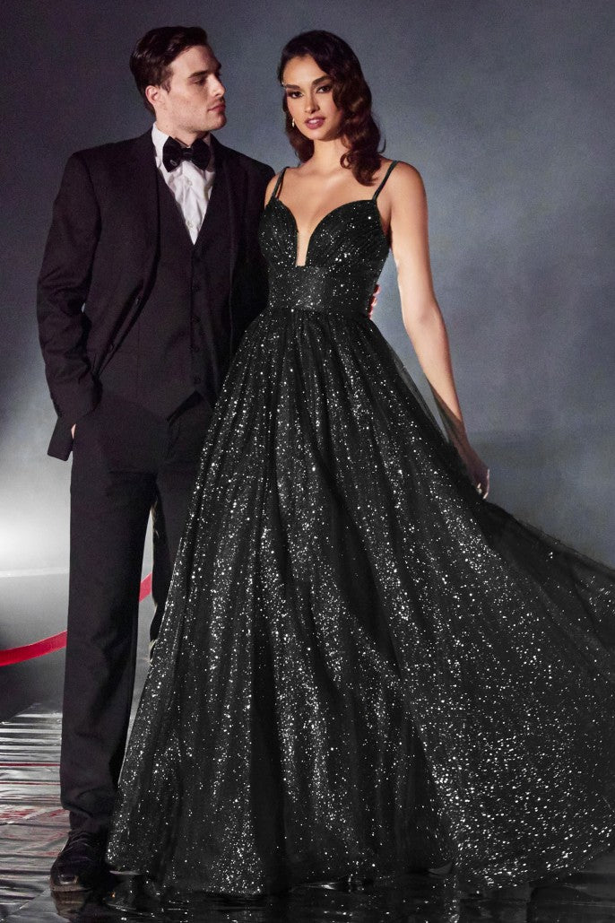 LAYERED GLITTER BALL GOWN- CD996