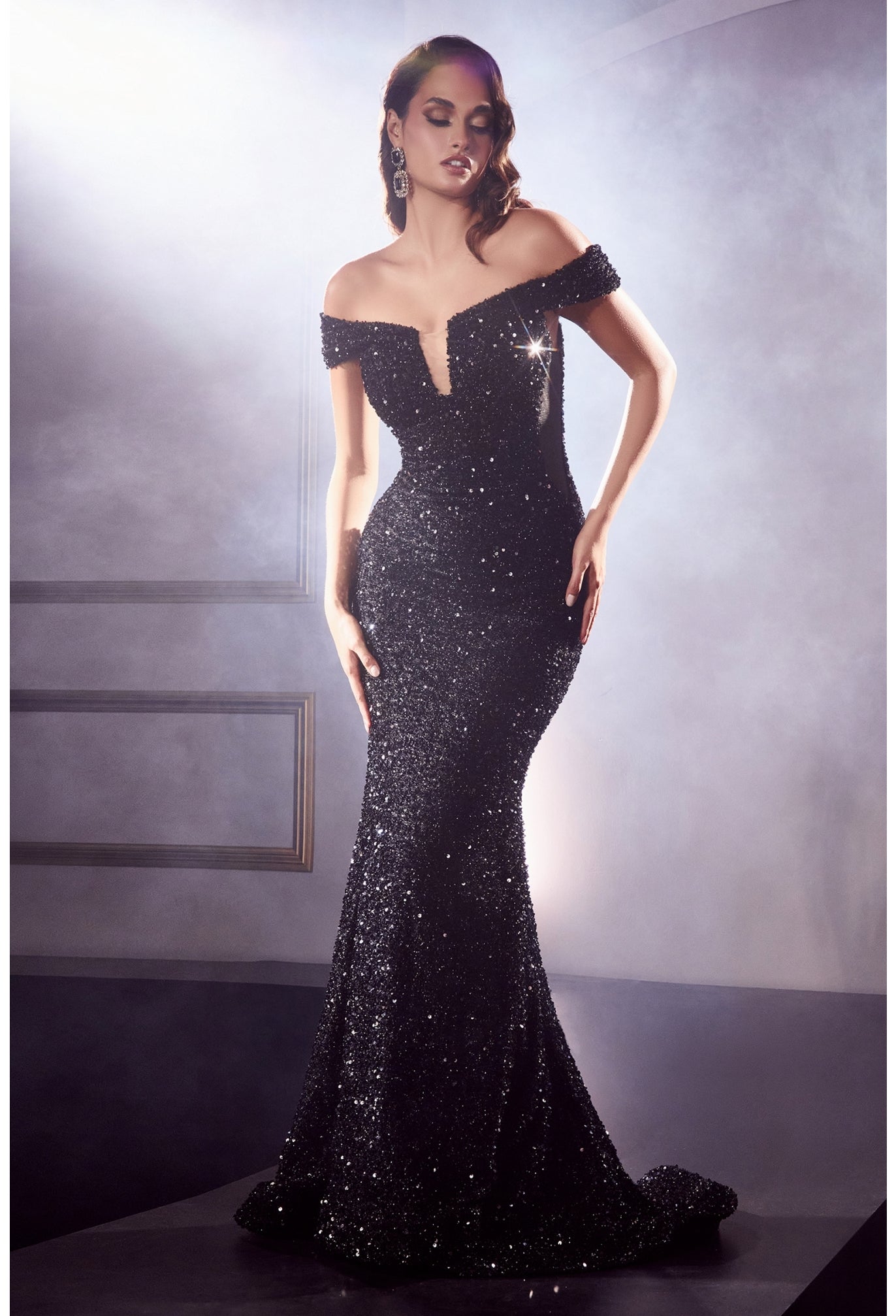 TWINKLING SEQUIN MERMAID GOWN- CD975*