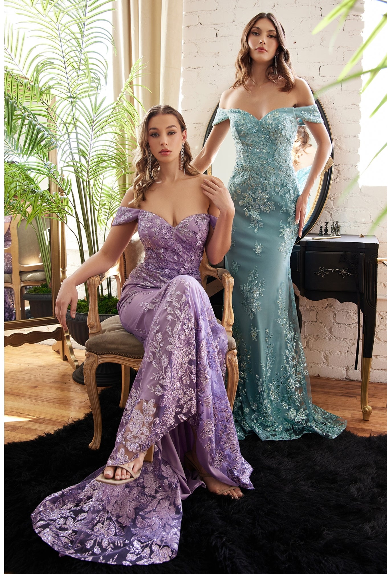 EMBELLISHED OFF THE SOULDER MERMAID GOWN- OC014