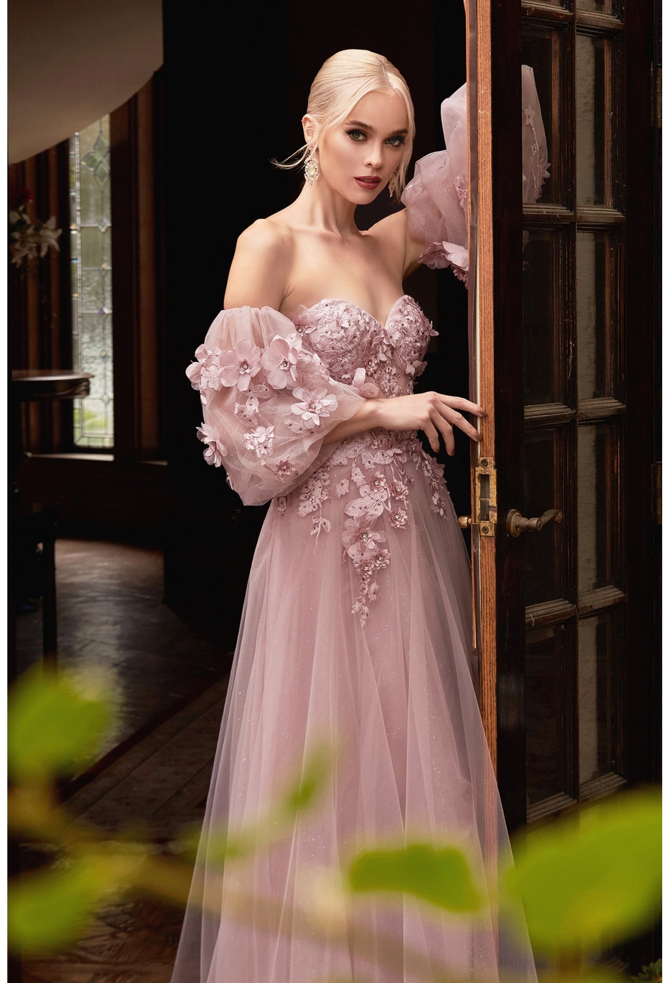 STRAPLESS OFF THE SHOULDER GOWN-CD962