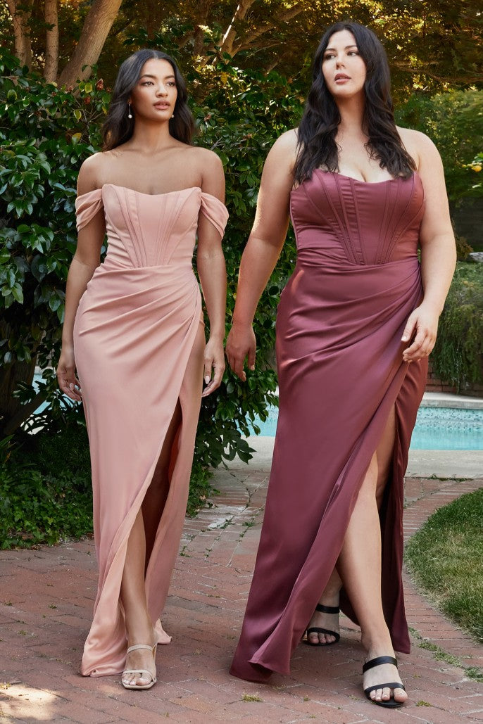 CORSET SOFT SATIN DRESS- 7484