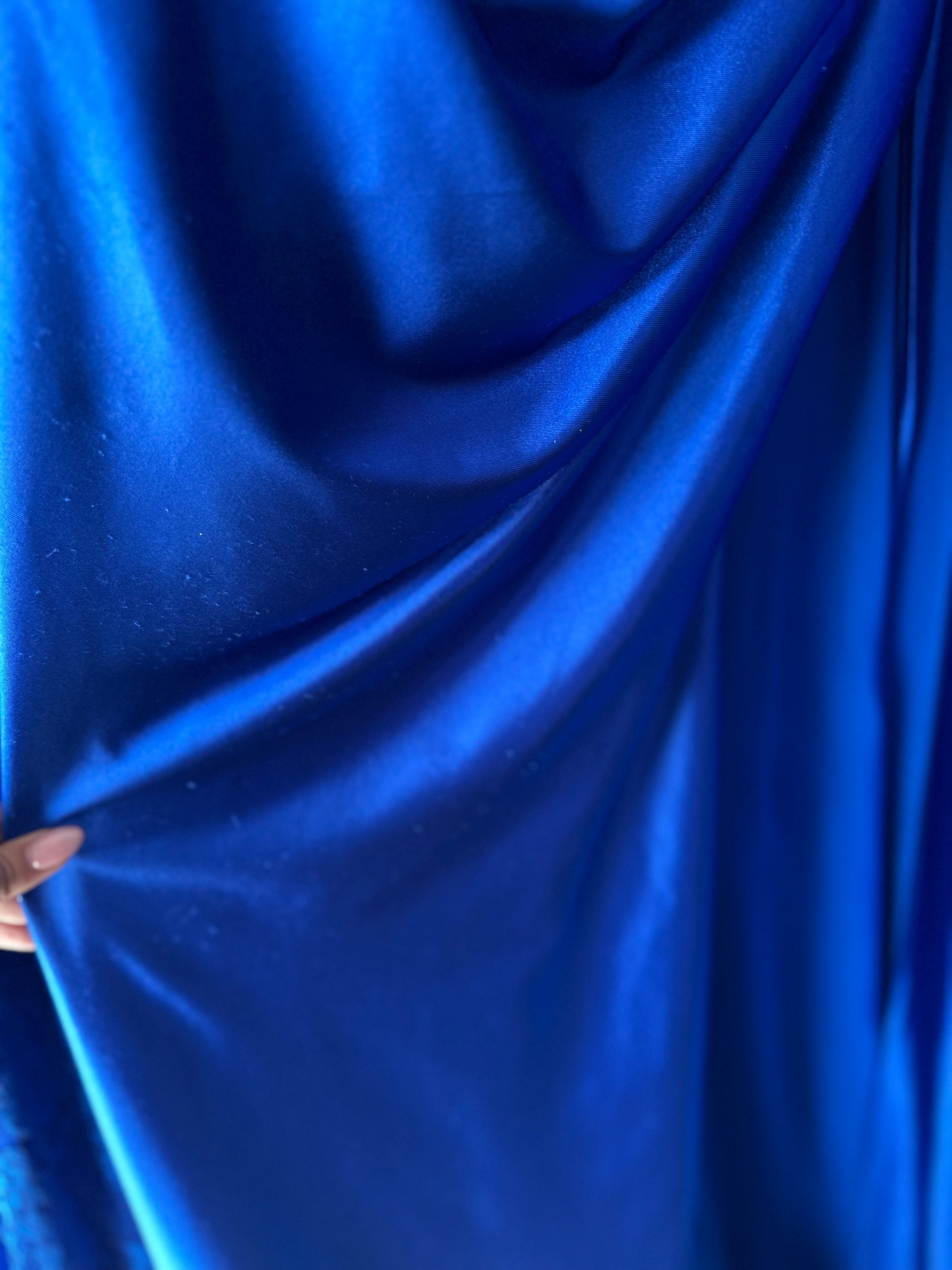 ROYAL BLUE EMBELLISHED LACE & SATIN FITTED GOWN- CD868 (SHOWROOM SALE)