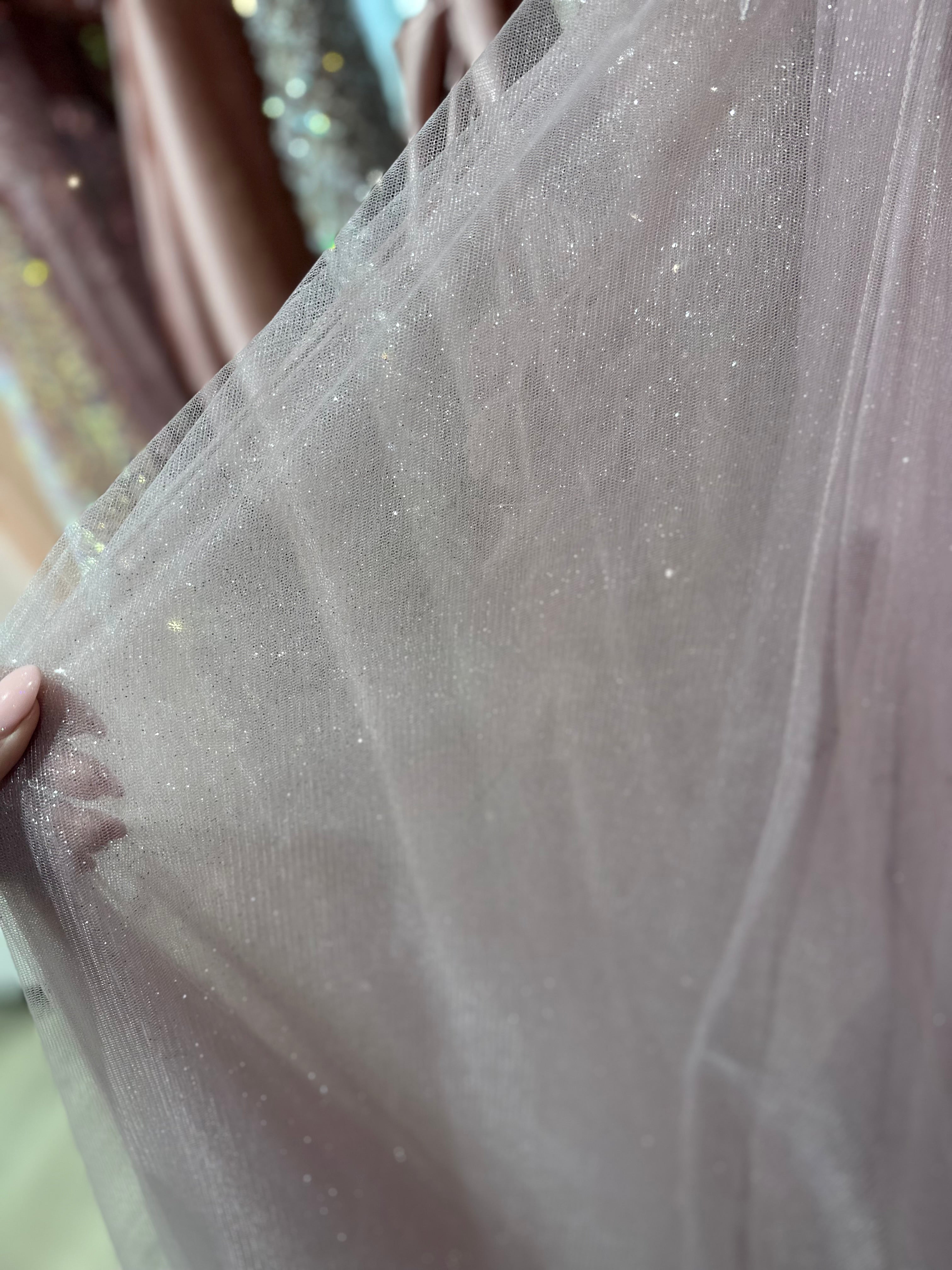 MAUVE A-LINE LAYERED TULLE DRESS- CDS533 (SHOWROOM SALE)