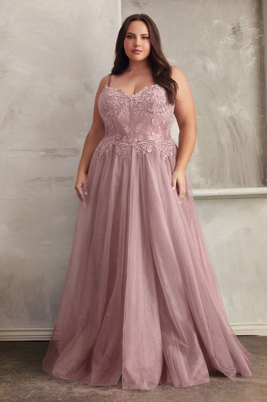 LACE A-LINE TULLE GOWN- C150C*