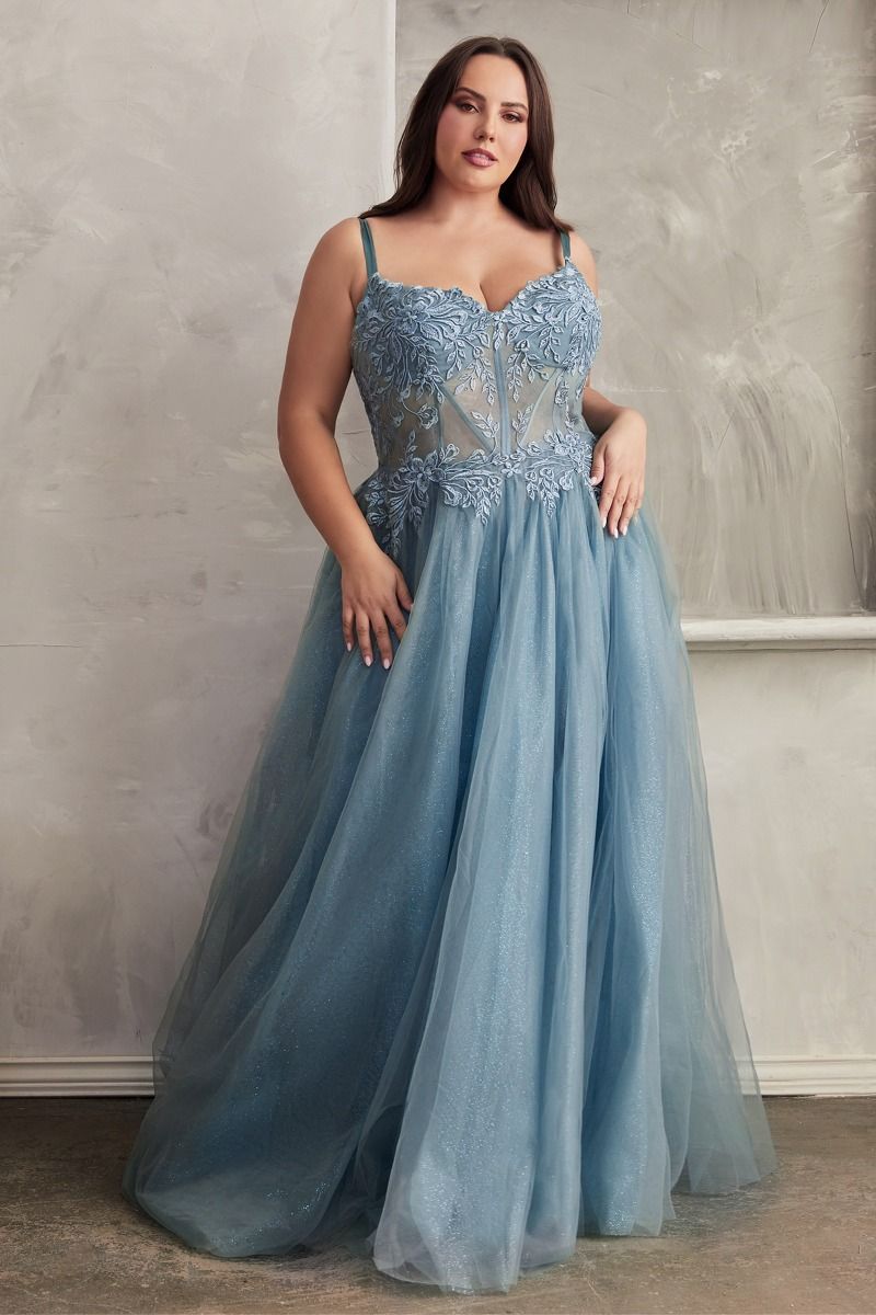 LACE A-LINE TULLE GOWN- C150 CURVE