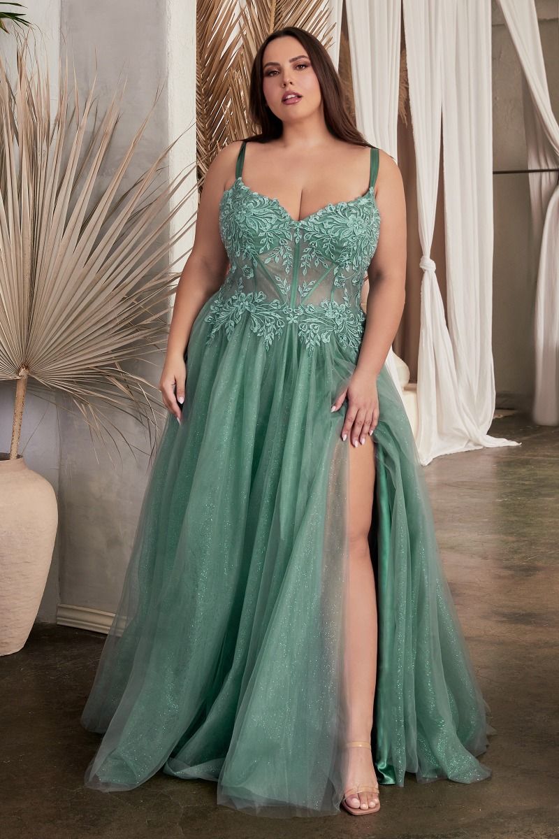 LACE A-LINE TULLE GOWN- C150 CURVE