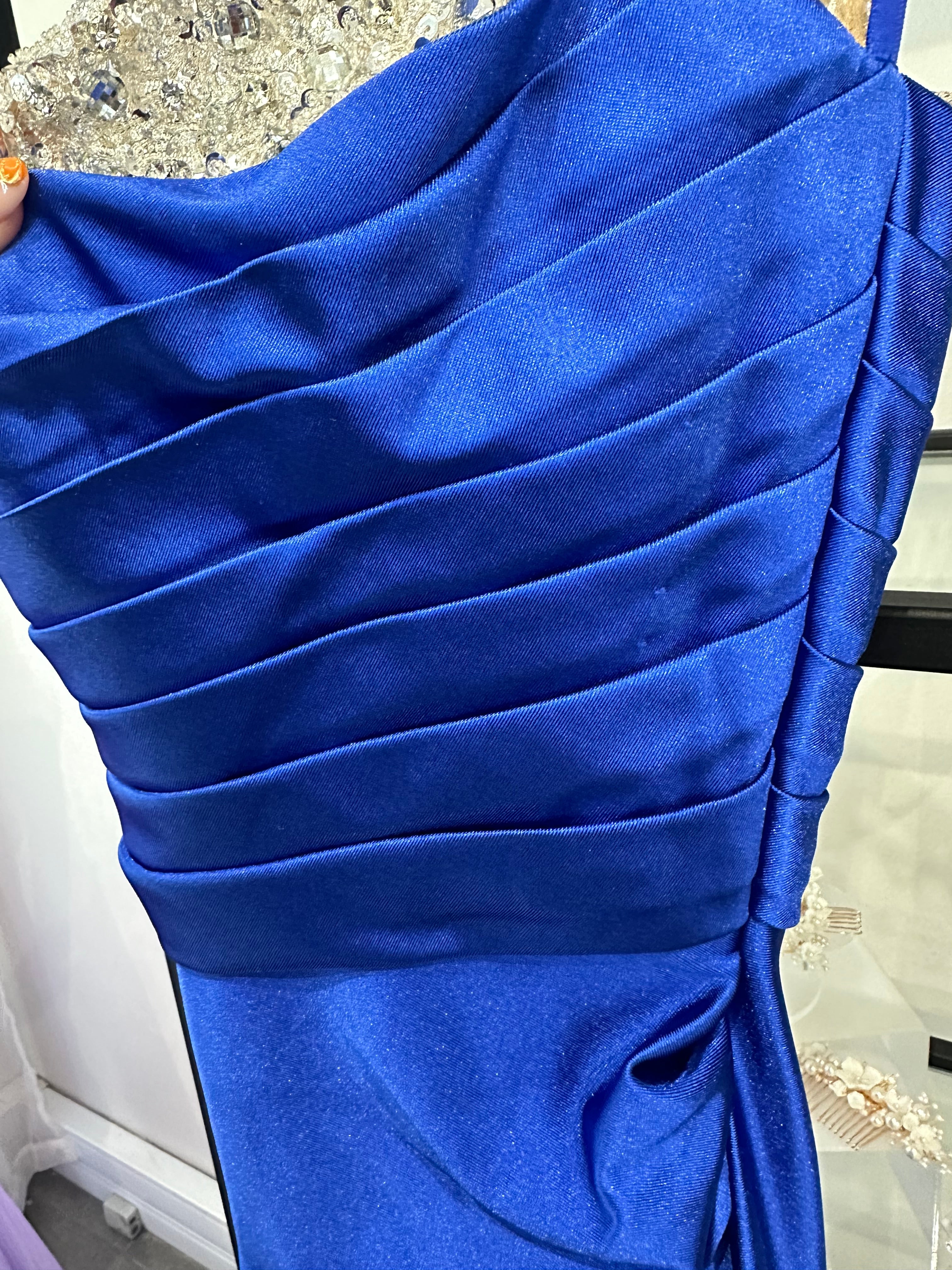 ROYAL BLUE FITTED EMBELLISHED BUST CORSET GOWN- CD2215 (SHOWROOM SALE)