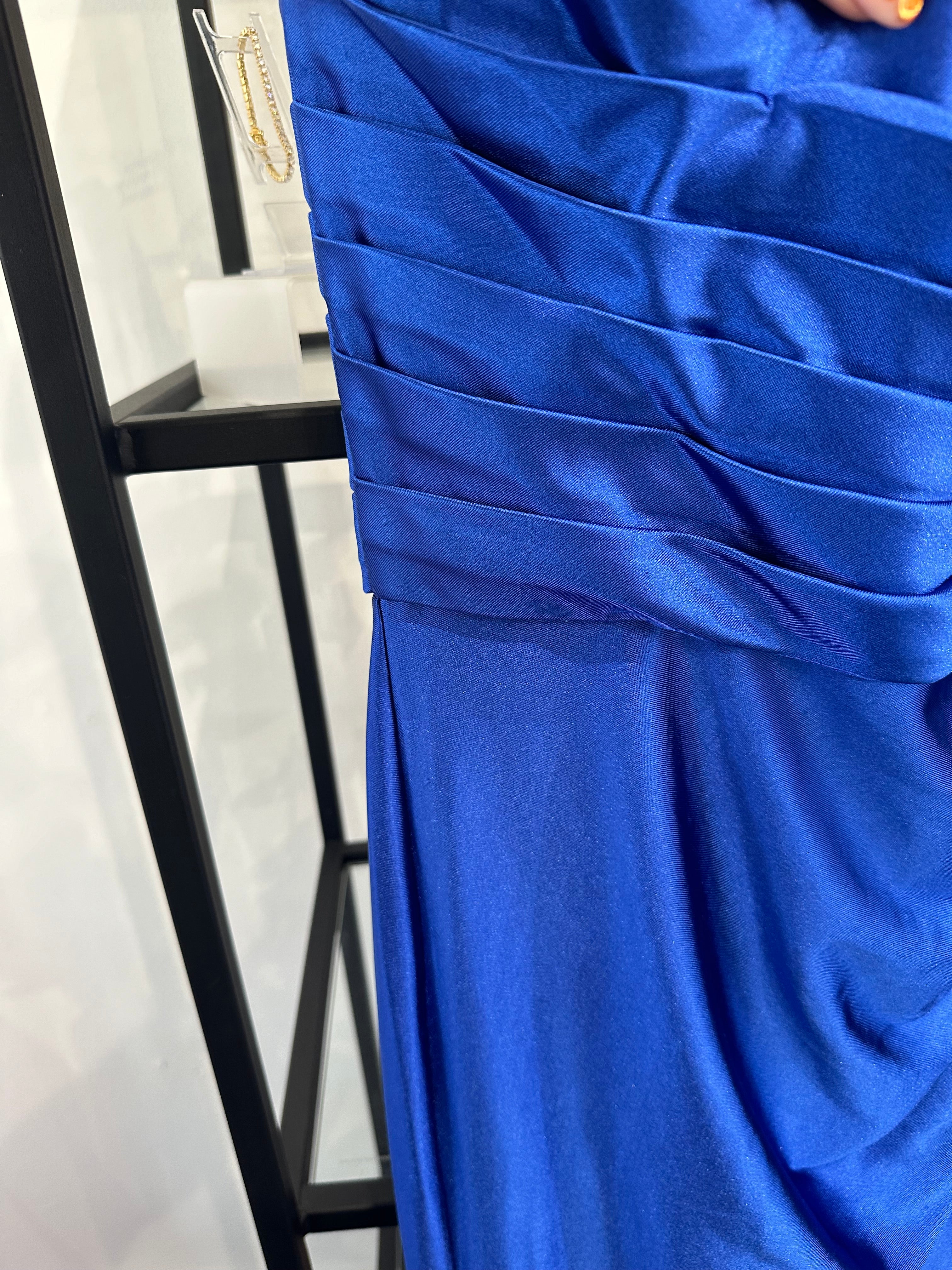 ROYAL BLUE FITTED EMBELLISHED BUST CORSET GOWN- CD2215 (SHOWROOM SALE)