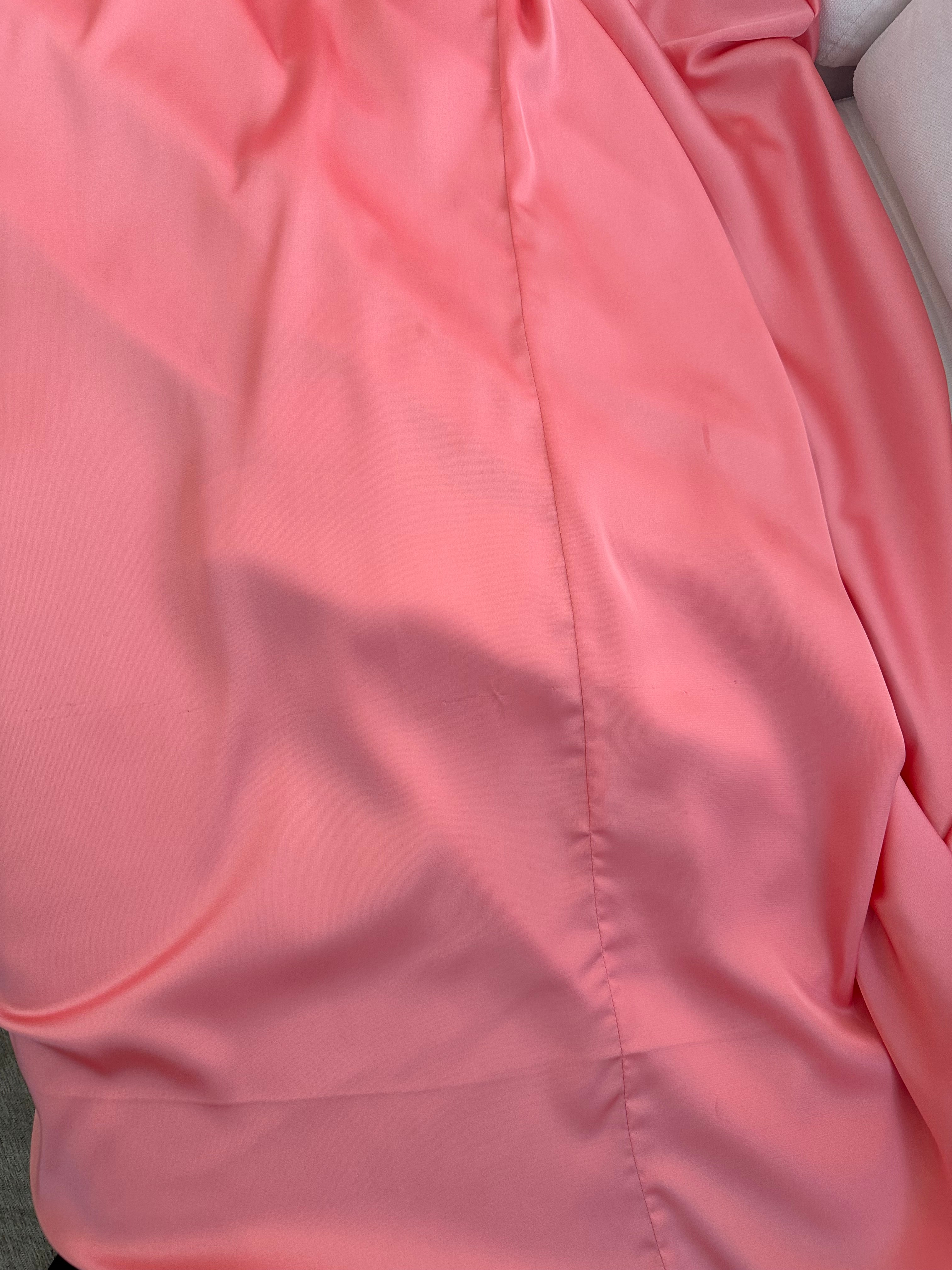 CORAL INTERCHANGEABLE SATIN A-LINE DRESS- CD323 (SHOWROOM SALE)