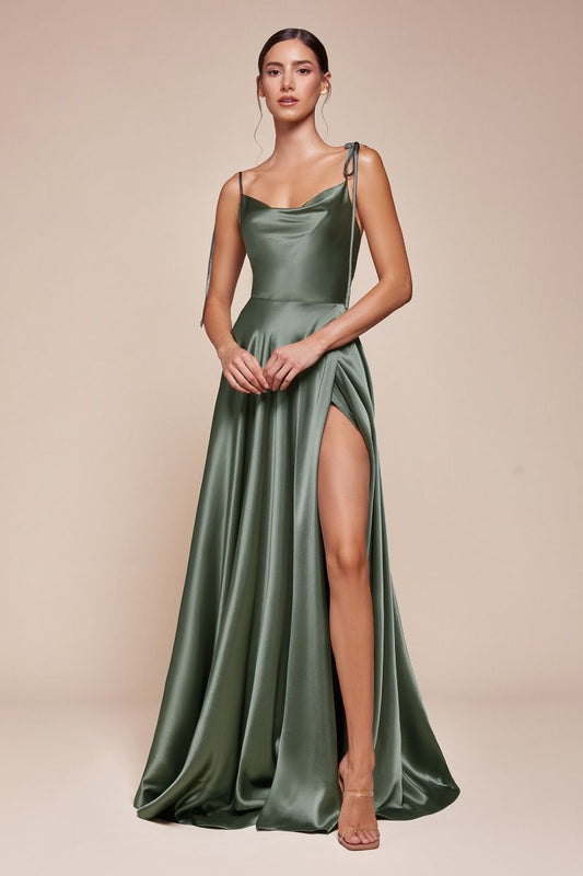 SATIN A-LINE DRESS- BD104