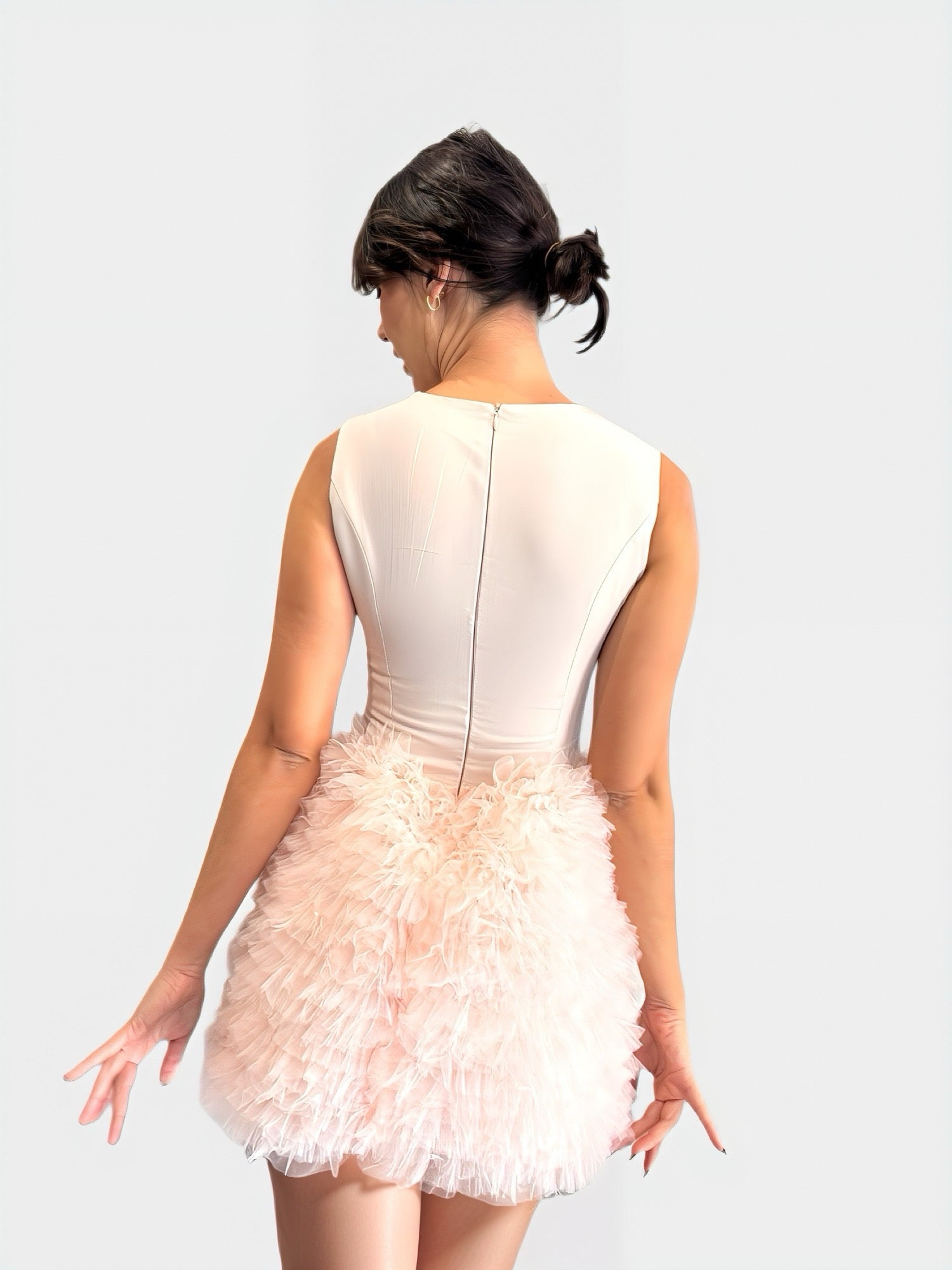 RUFFLE SKIRT MINI DRESS