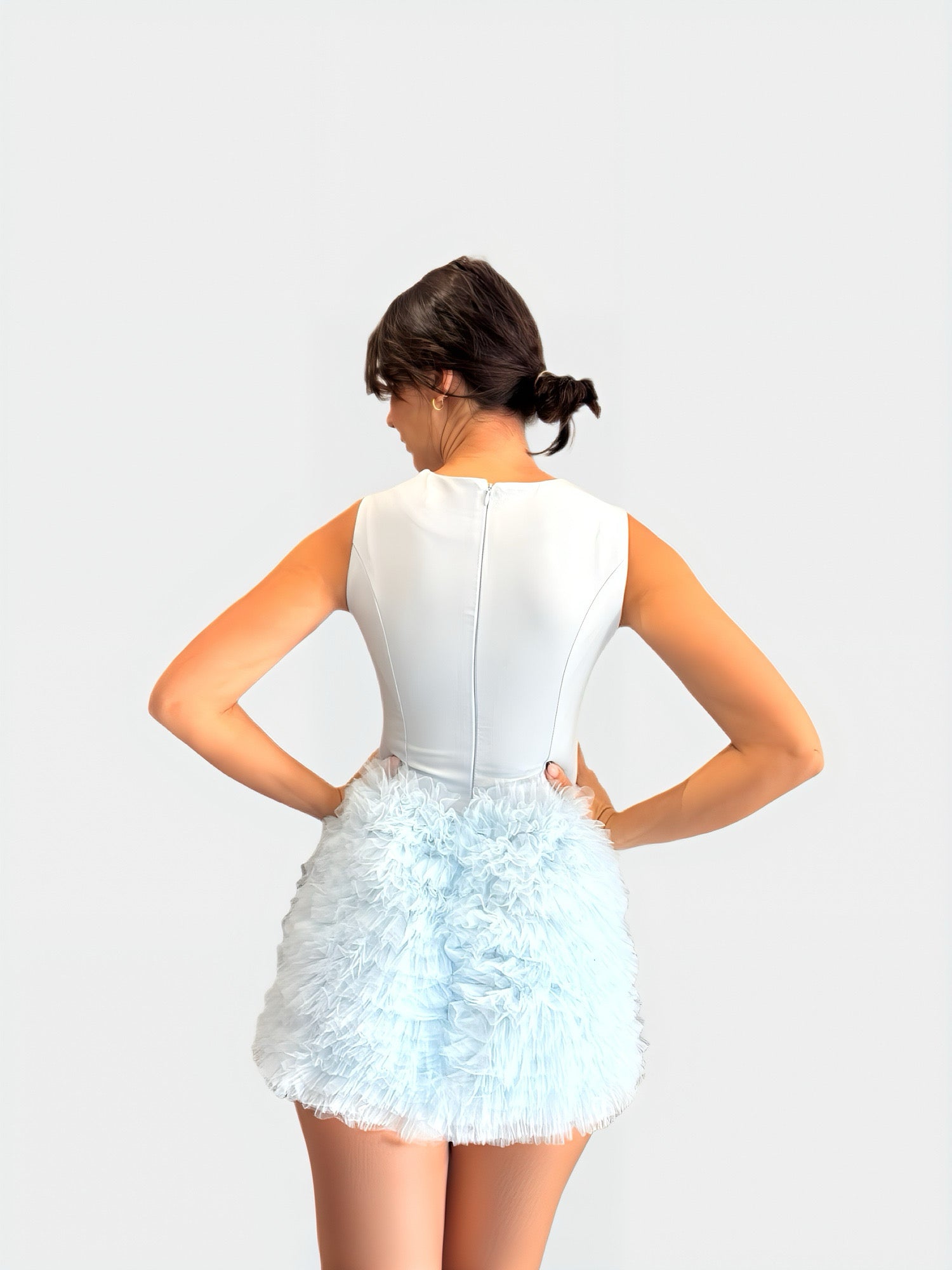 RUFFLE SKIRT MINI DRESS