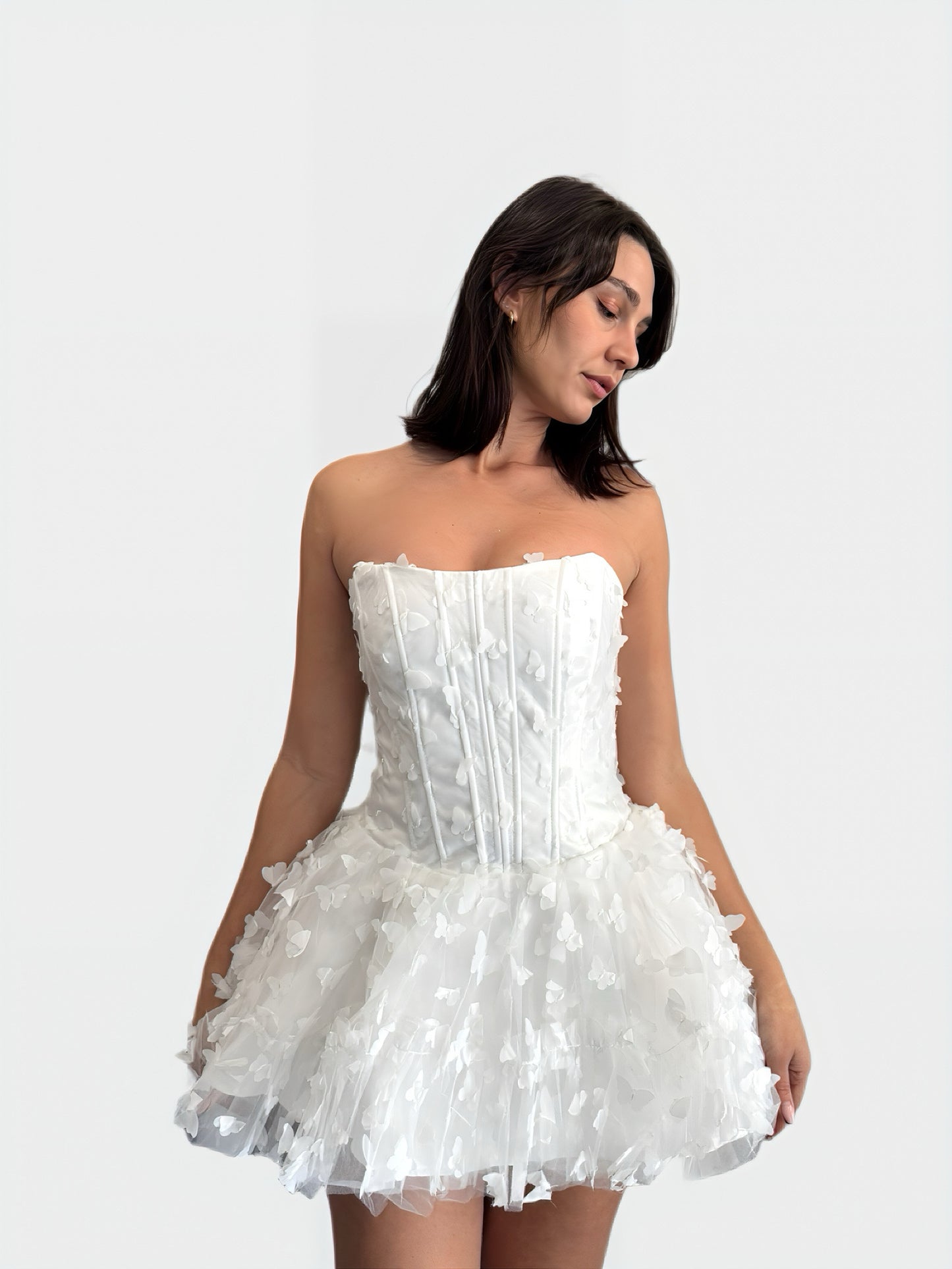 3D BUTTERFLY CORSET MINI DRESS