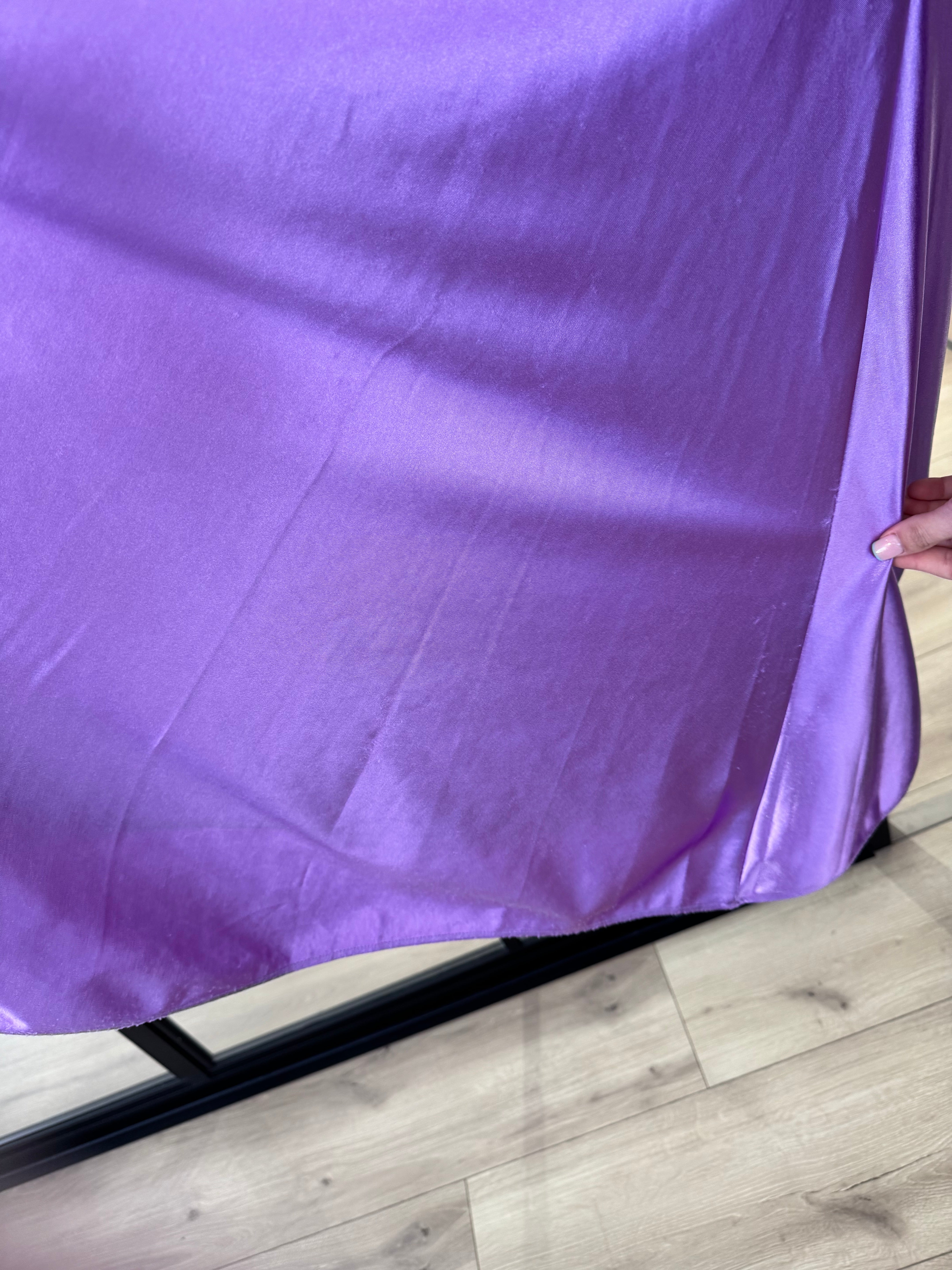 LAVENDER SATIN COWL NECK GOWN- CH172 (SHOWROOM SALE)