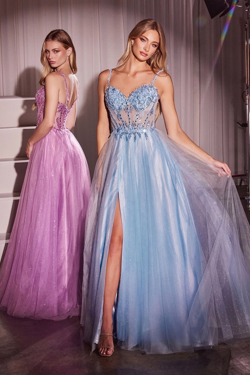 LACE & TULLE A-LINE DRESS- CD0234