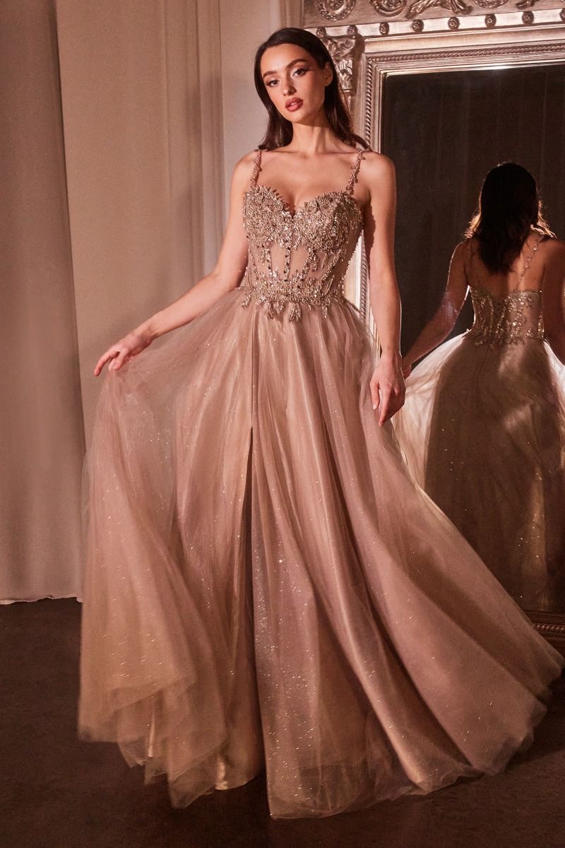LACE & TULLE A-LINE DRESS- CD0234
