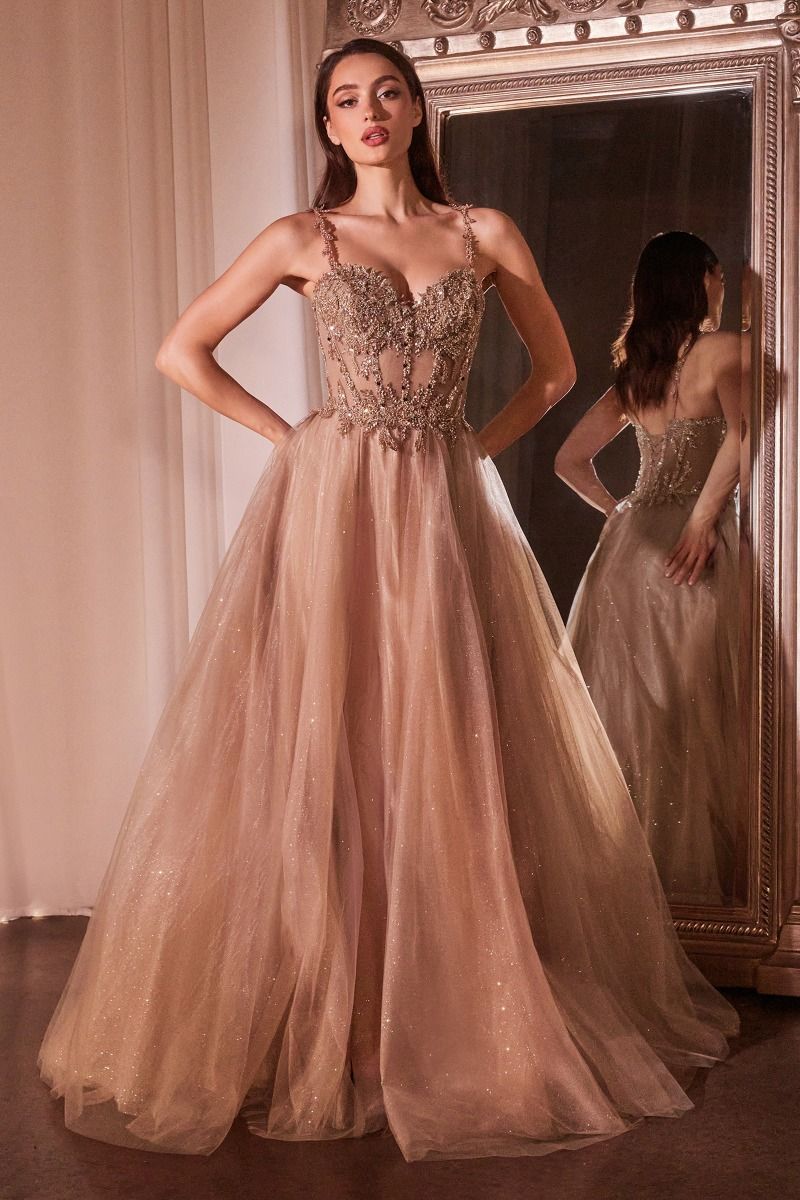 LACE & TULLE A-LINE DRESS- CD0234