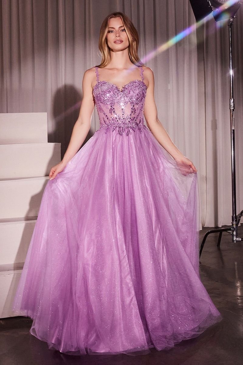 LACE & TULLE A-LINE DRESS- CD0234