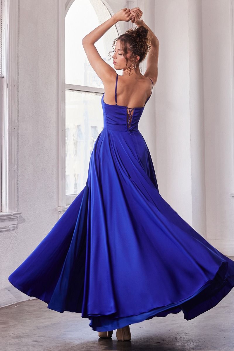 SATIN A-LINE GOWN- B8402