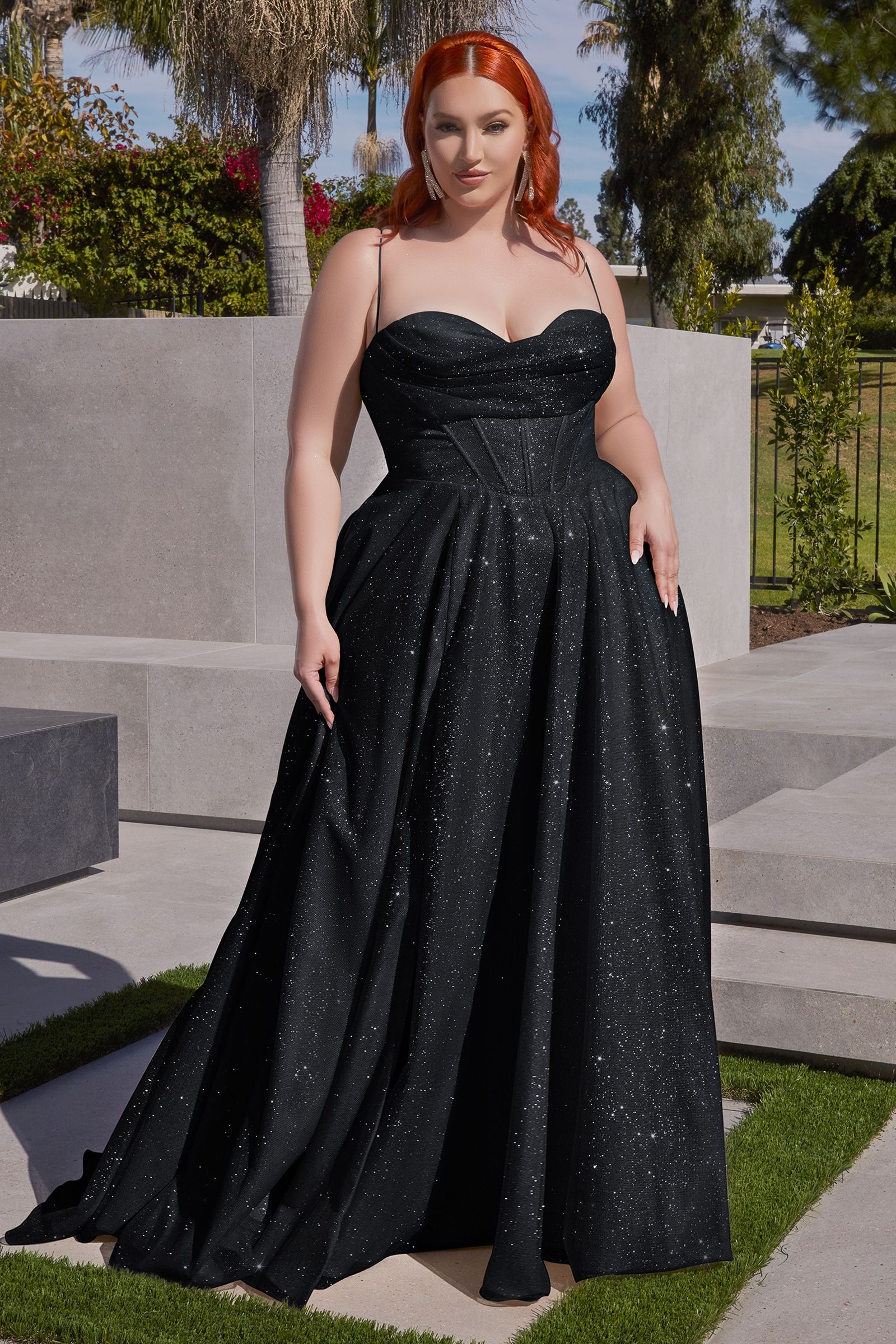 GLITTER A-LINE GOWN - CD252 CURVE