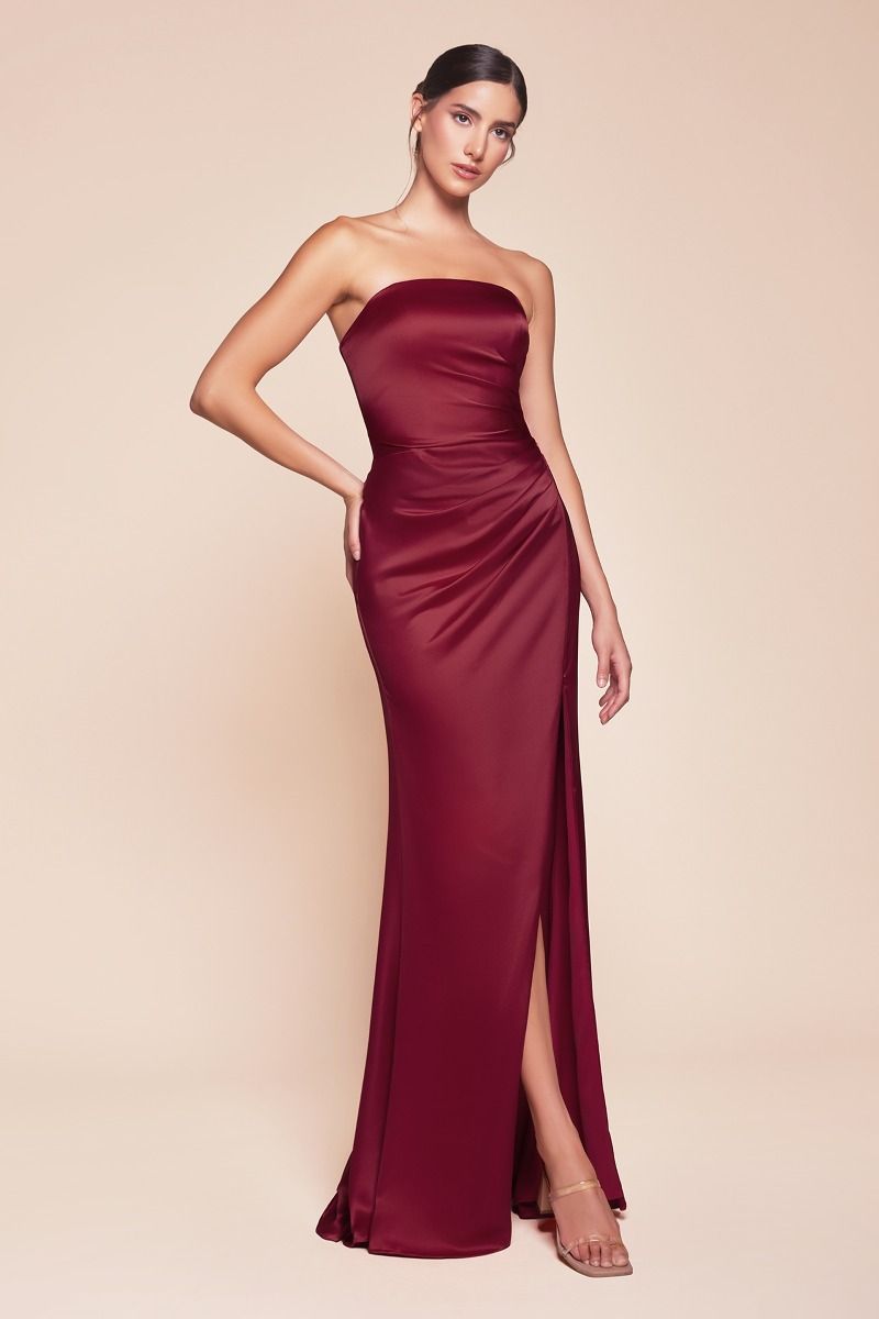 STRAPLESS SATIN DRESS & SASH- 7451