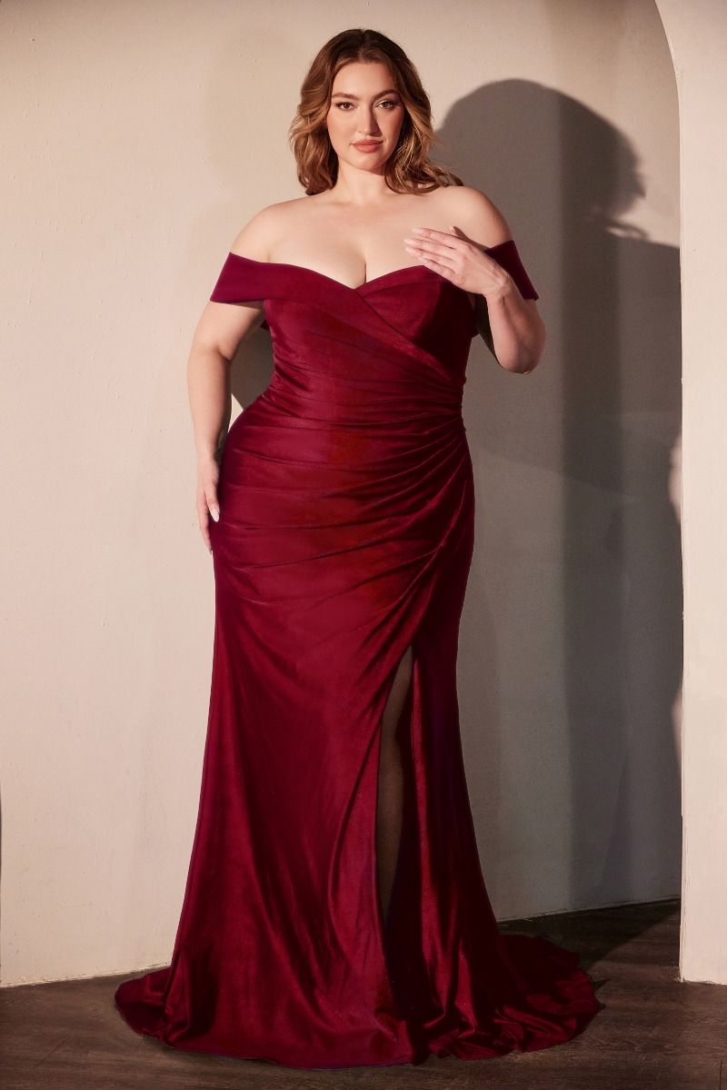 STRETCH SPANDEX OFF THE SHOULDER CURVE DRESS- CD790C (RENTAL)