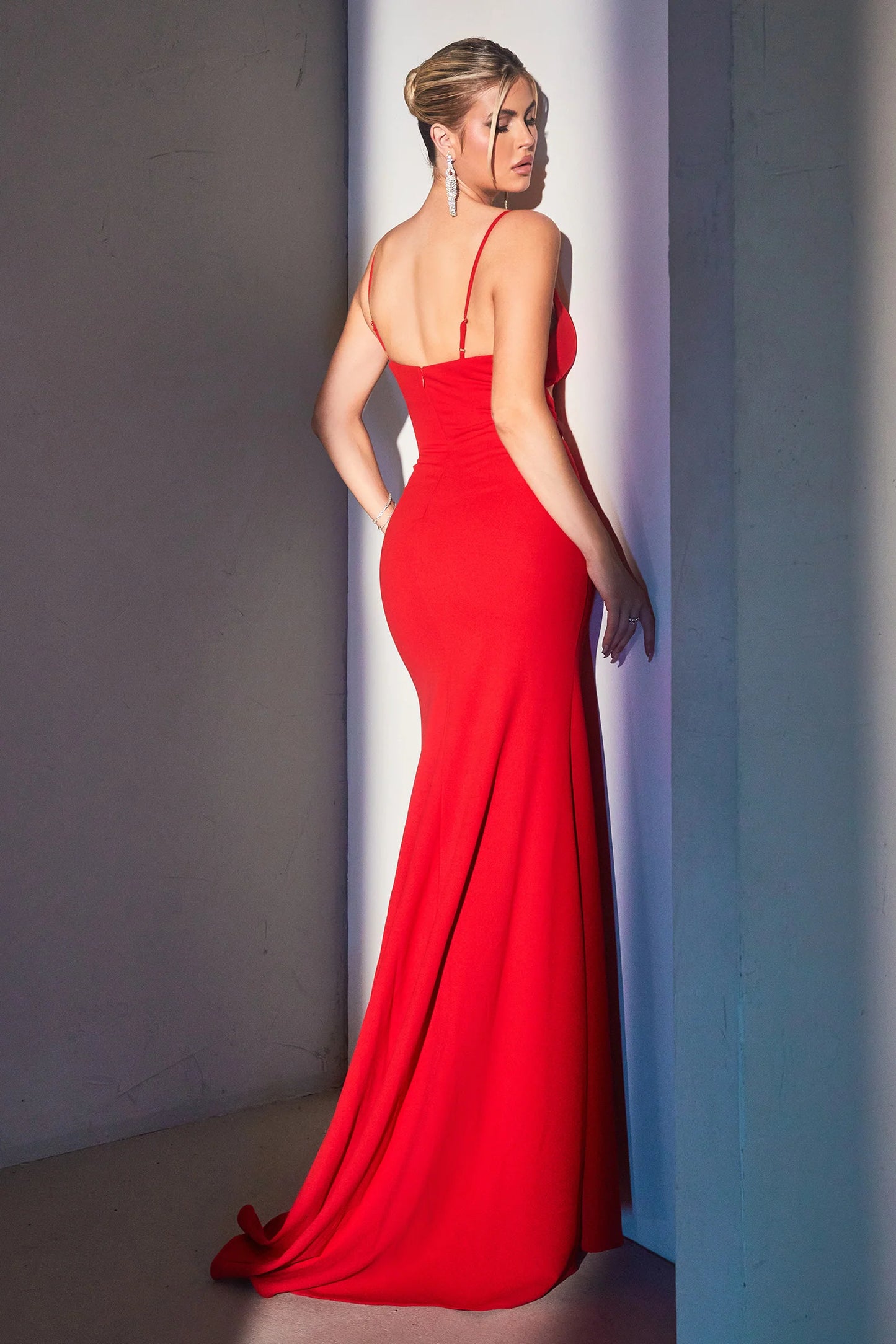 RED FITTED SEXY CUT OUT GOWN- CH129 (SIZE MEDIUM)
