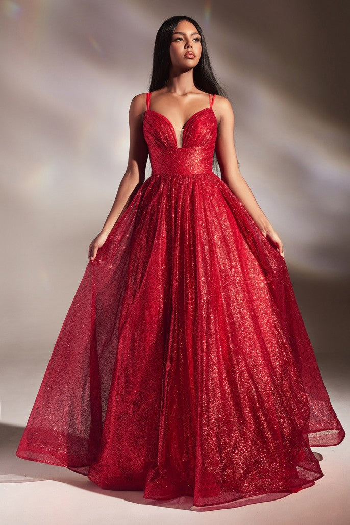 LAYERED GLITTER BALL GOWN- CD996
