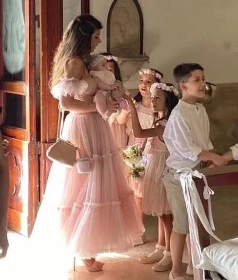 TULLE CORSET TEA-LENGTH DRESS